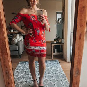 Strapless Red Summer Dress